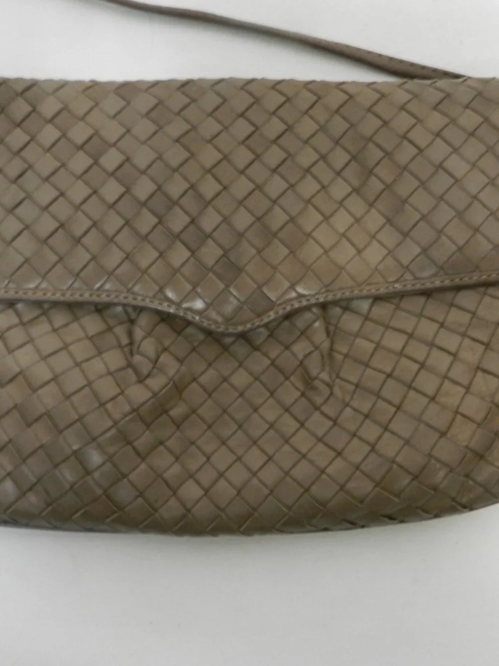 Parri Firenze Italy Vintage weave woven Soft Leather shoulder bag purse taupe